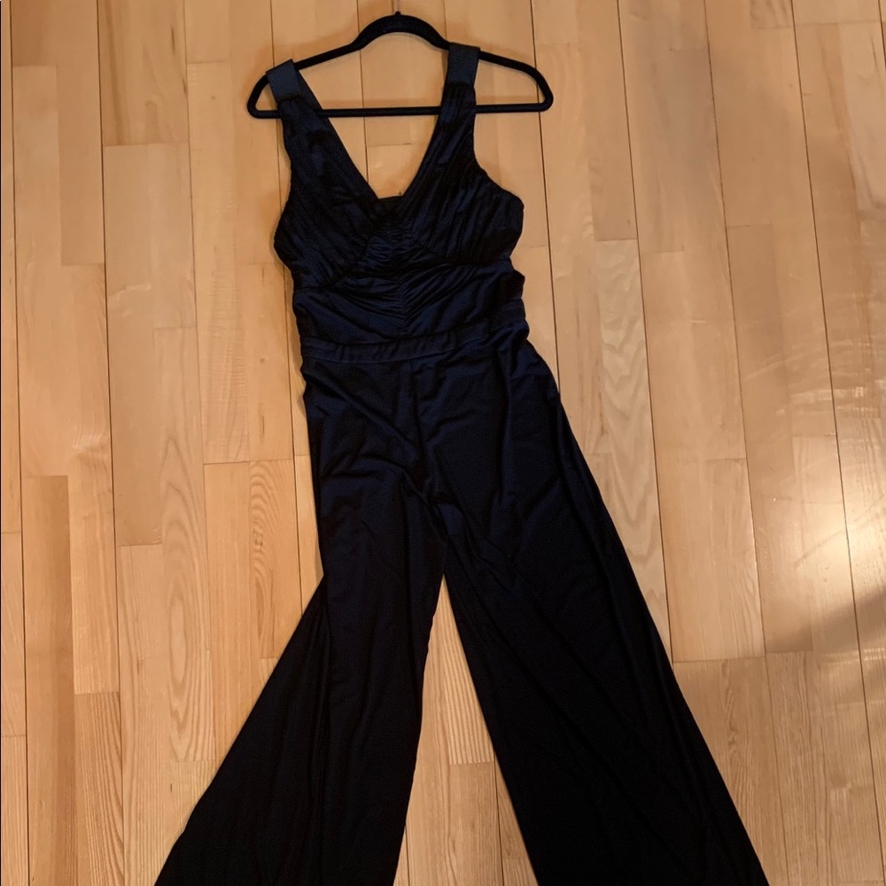 Bebe Black Wide Leg Jumpsuit Sz S